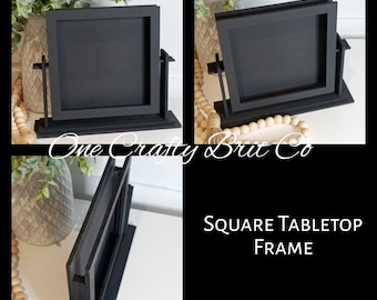 Square Tabletop Interchangeable Sign Start Up with 4 decorative backer styles  - DIGITAL FILE ONLY
