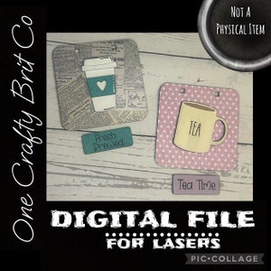 Coffee Tea Changeables for Farmhouse Sandwich Board - Changeable Only - DIGITAL FILE