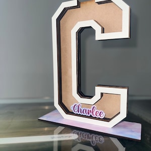 Letter C Piggy Bank with Interlocking Base - DIGITAL FILE