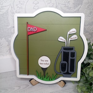 Father&#39;s Day Golf 1-4 Children Sign - DIGITAL FILE