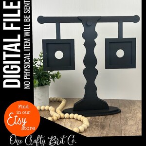Faux Scale Interchangeable Double Desktop Office Home Sign with Inserts - DIGITAL FILE