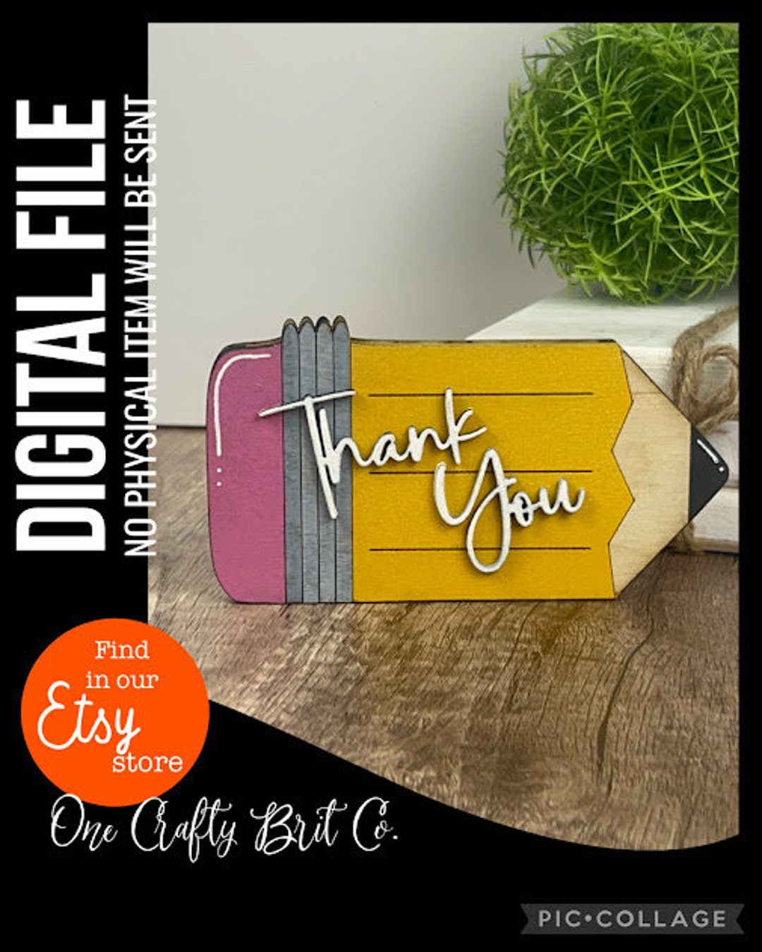Pencil Gift Card Holder Teacher DIGITAL FILE Etsy
