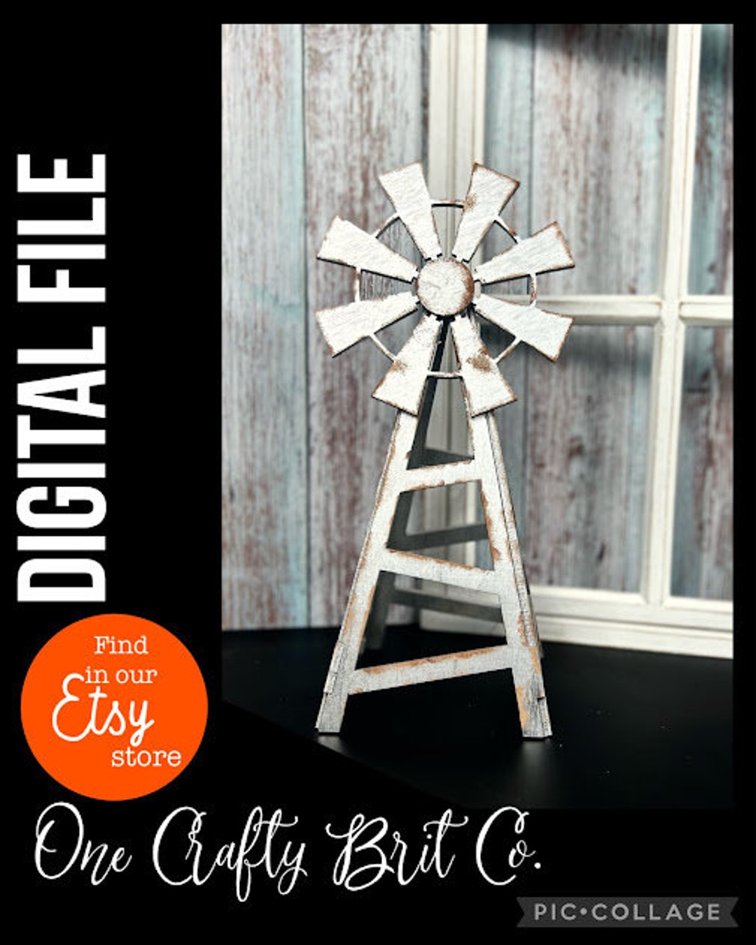 Faux Tabletop Windmill Farmhouse DIGITAL FILE Etsy