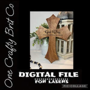 Resizeable Cross God Bless - DIGITAL FILE ONLY