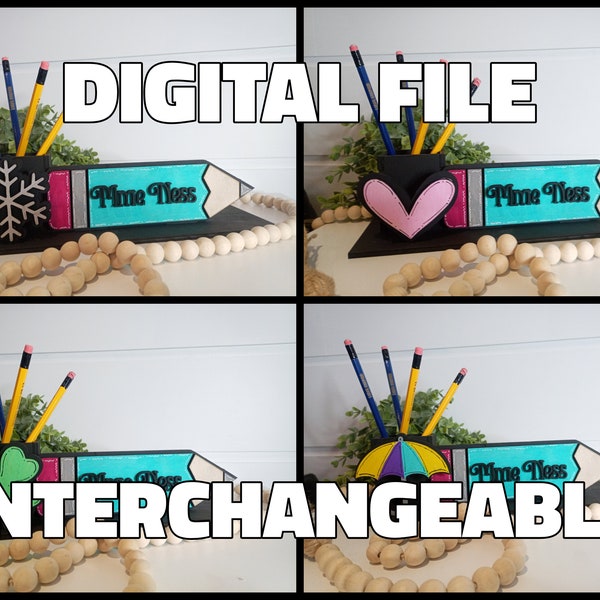Pencil Holder Name Plate Etsy