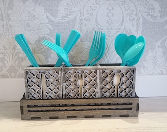 Cubertería Soporte Caddy Basket Cuchillos Tenedores Cucharas - ARCHIVO DIGITAL