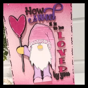 Valentine Gnome Pendant Door Hanger - Adjustable size -DIGITAL FILE