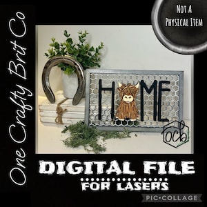 Highland Cow Home Includes Interchangeable - DIGITAL FILE