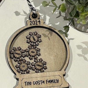 Snow Globe Snowflake Shaker Ornament - DIGITAL DOWNLOAD