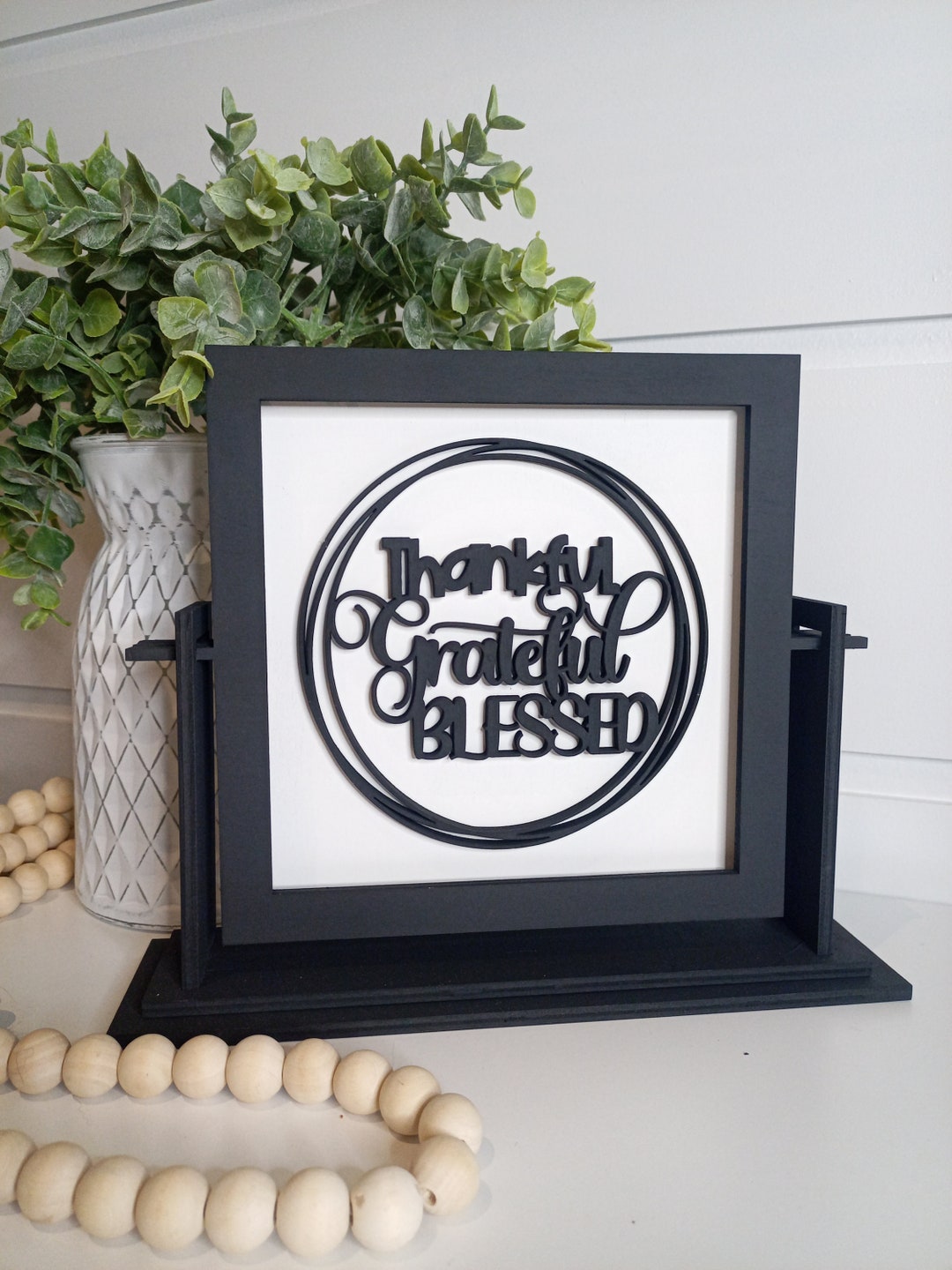 Square Grateful Thankful Blessed Insert - Etsy