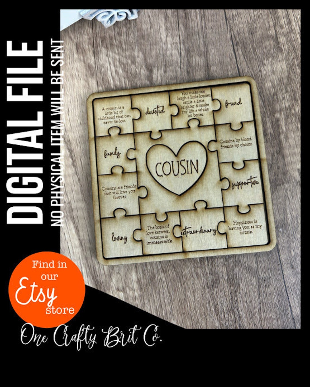 Cousin Puzzle DIGITAL FILE Etsy