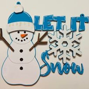 Snowman Let It Snow Door Hanger - DIGITAL FILE