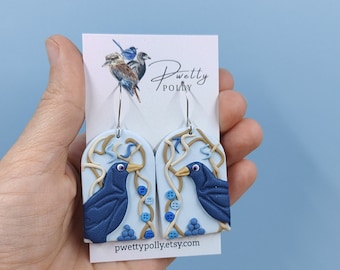 Bowerbird Earrings | Book Character Polymer Clay Earrings | Book Week | Handmade | Pwetty Polly | Australian Made