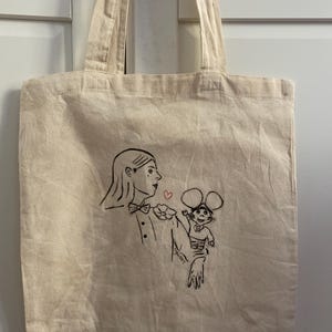 トートバッグ dipinta a mano Lucio Corsi e Topo Gigio :)