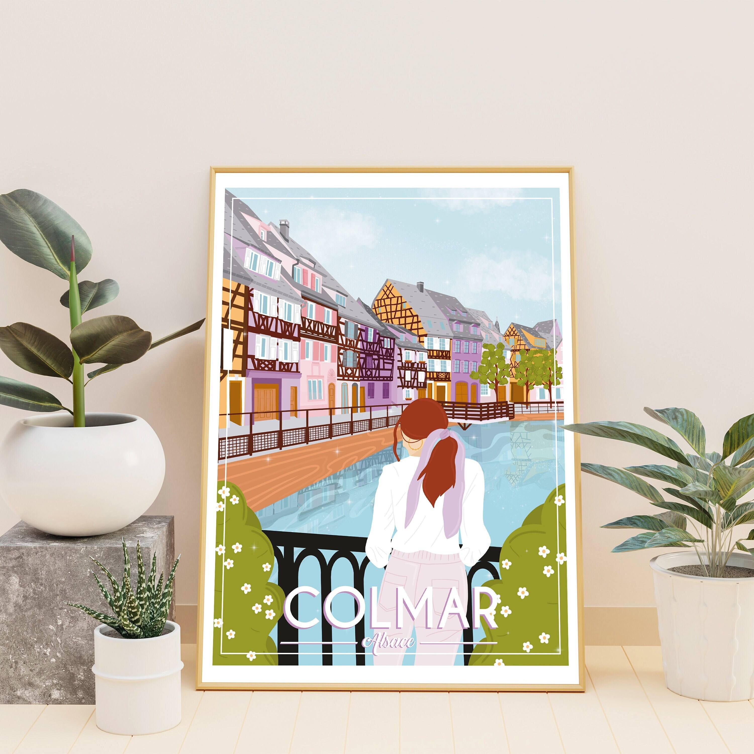 Colmar France poster, Colmar illustration, A4 format, Colmar print, France travel poster, Travel poster, Travel gift
