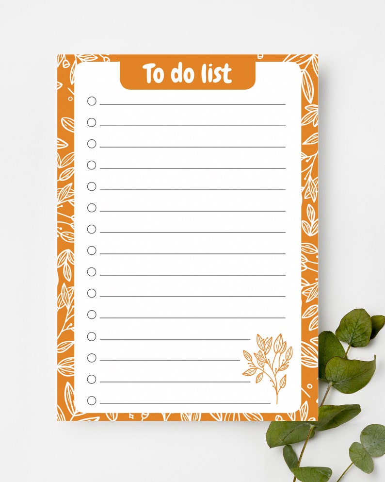 To do list, Blocs-notes A6, liste, Organisation, productivité, Boho, Fleurs, Bohème, Marron image 3