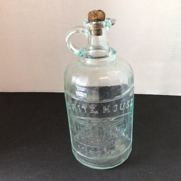 White House Vinegar Glass Bottle Etsy