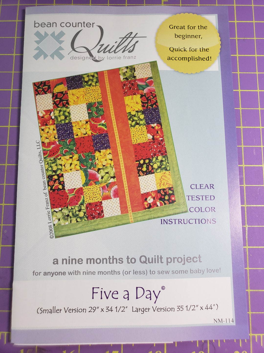 Five a Day Quilt Pattern by Bean Counter Quilts - Etsy