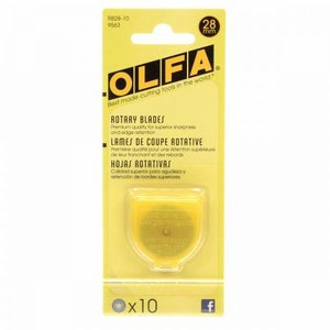 Olfa 28mm Rotary Replacement Blades Package of 10, 18mm Package of 2