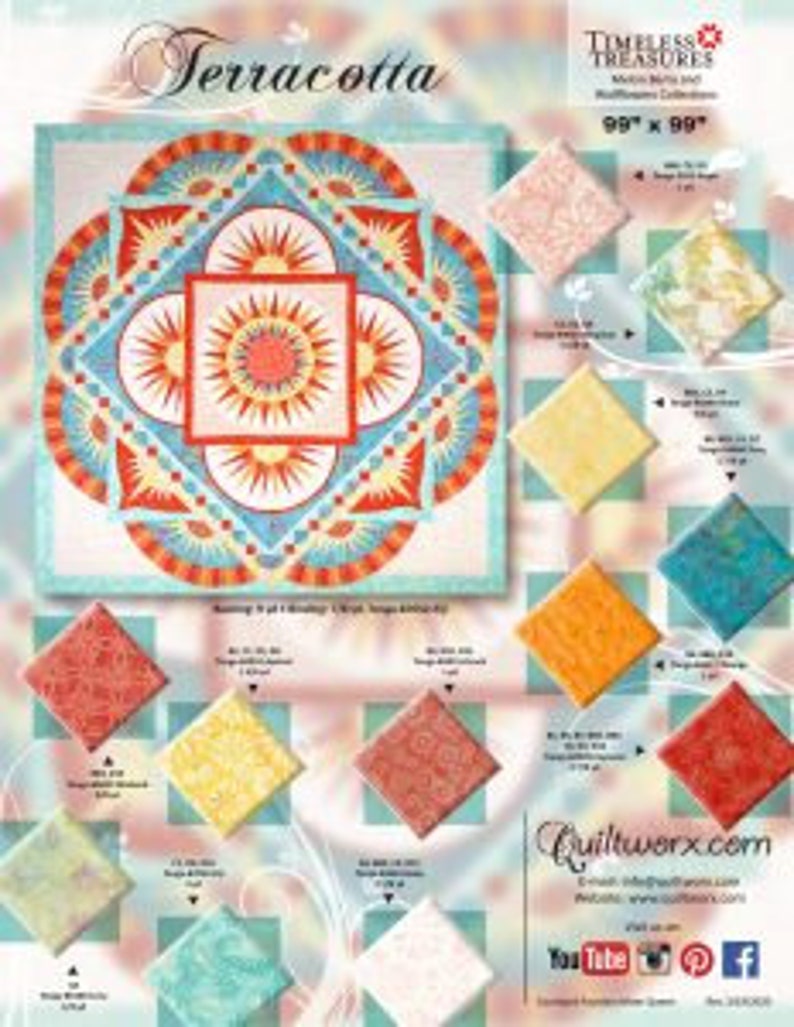 Terracott Quilt Pattern Terracotta Quilt Pattern by Judy Niemeyer of Quiltworx - Etsy