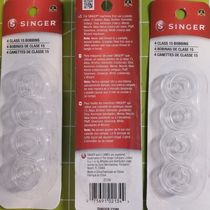 Bobbins, Class 15, Singer, Dritz and No Brand Name
