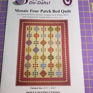 Mosaic Four Patch Bed Quilt by Strippity Do-Dahs!