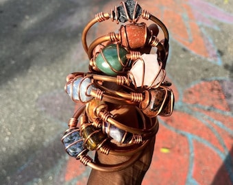 Koperen armband met steen