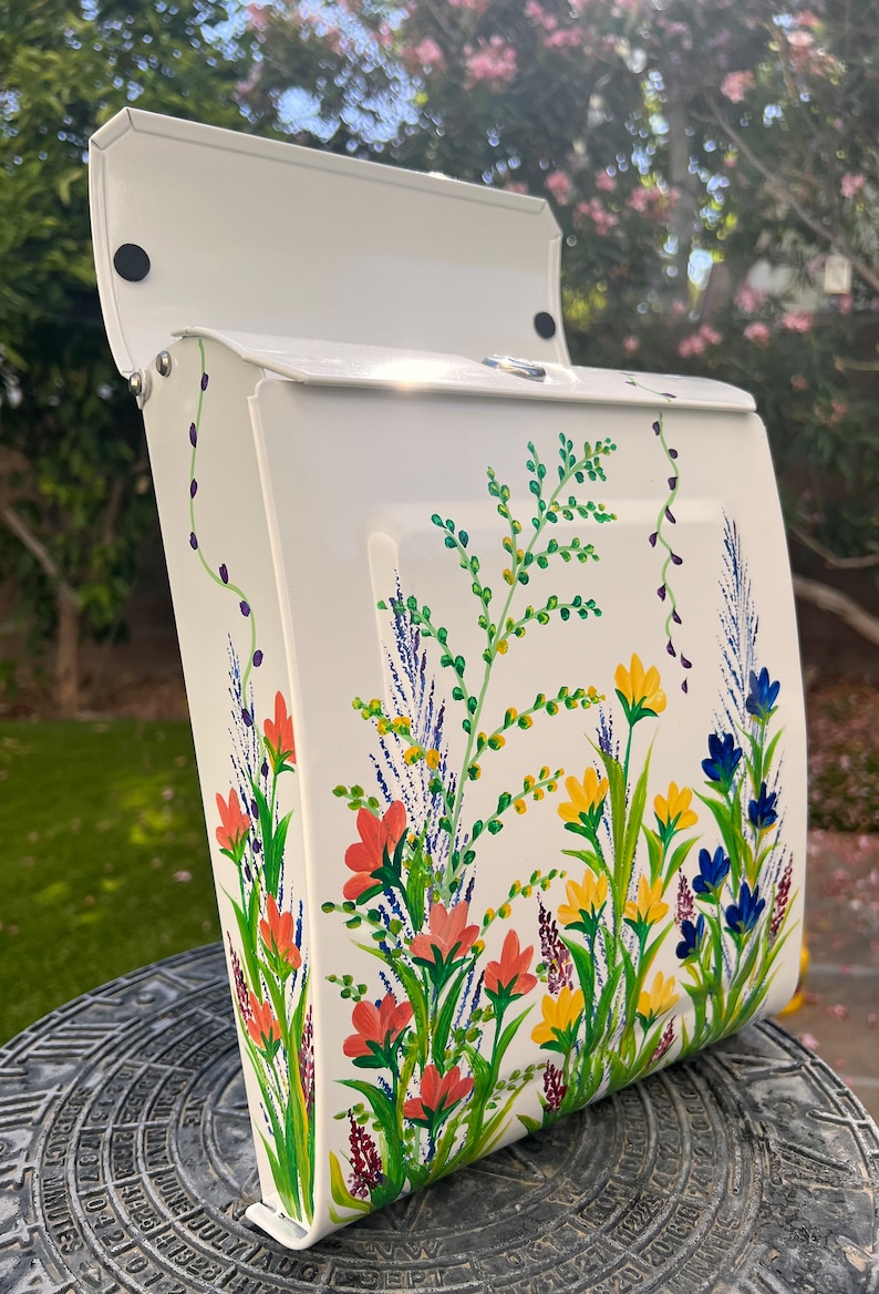 Lockable Small White Metal Wall Mount Mailbox Custom Etsy