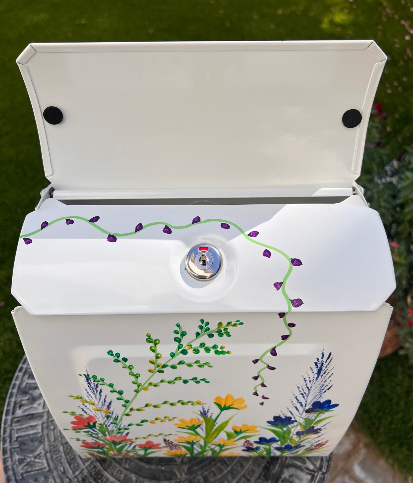 Lockable Small White Metal Wall Mount Mailbox Custom Etsy