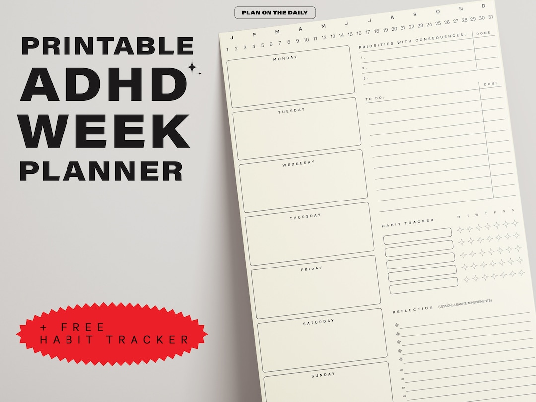 ADHD Weekly Planner Printable/digital | ADHD Planner | to Do List ...