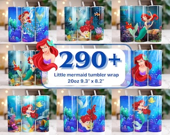 290 + Mermaid Tumbler Wrap Designs Bundle, Die kleine Meerjungfrau Tumbler PNG, 20 oz kleine Meerjungfrau Tumbler, Meerjungfrau Sublimation, Meerjungfrau Wrap