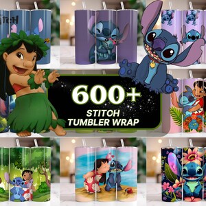 Paquete de más de 600 diseños de envoltorios para vasos Stitch, diseños de sublimación Stitch, vaso Lilo & Stitch PNG, envoltorio para vasos Stitch de 20 oz PNG, envoltorio Stitch