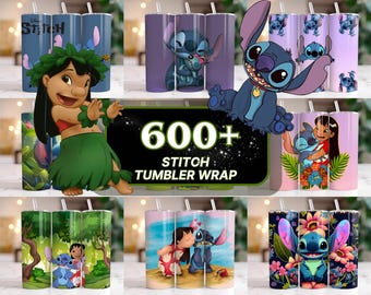 600 + Stitch Tumbler Wrap Designs Bundle, Stitch Sublimationsdesigns, Lilo & Stitch Tumbler PNG, 20 oz Stitch Tumbler Wrap PNG, Stitch Wrap