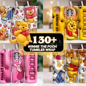 130+ Pooh Tumbler Wrap Designs Bundle, Winnie The Pooh Sublimation Designs, 20oz Pooh Tumbler Wrap PNG, Cartoon Tumbler Wrap, Pooh Wrap PNG