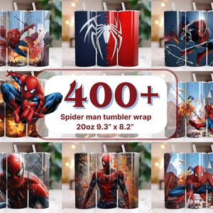 Paquete de más de 400 envoltorios para vasos de Spiderman, envoltorios para vasos de Spiderman PNG, vasos de sublimación de 20 oz, vasos de Spidey PNG / envoltorios para vasos de dibujos animados