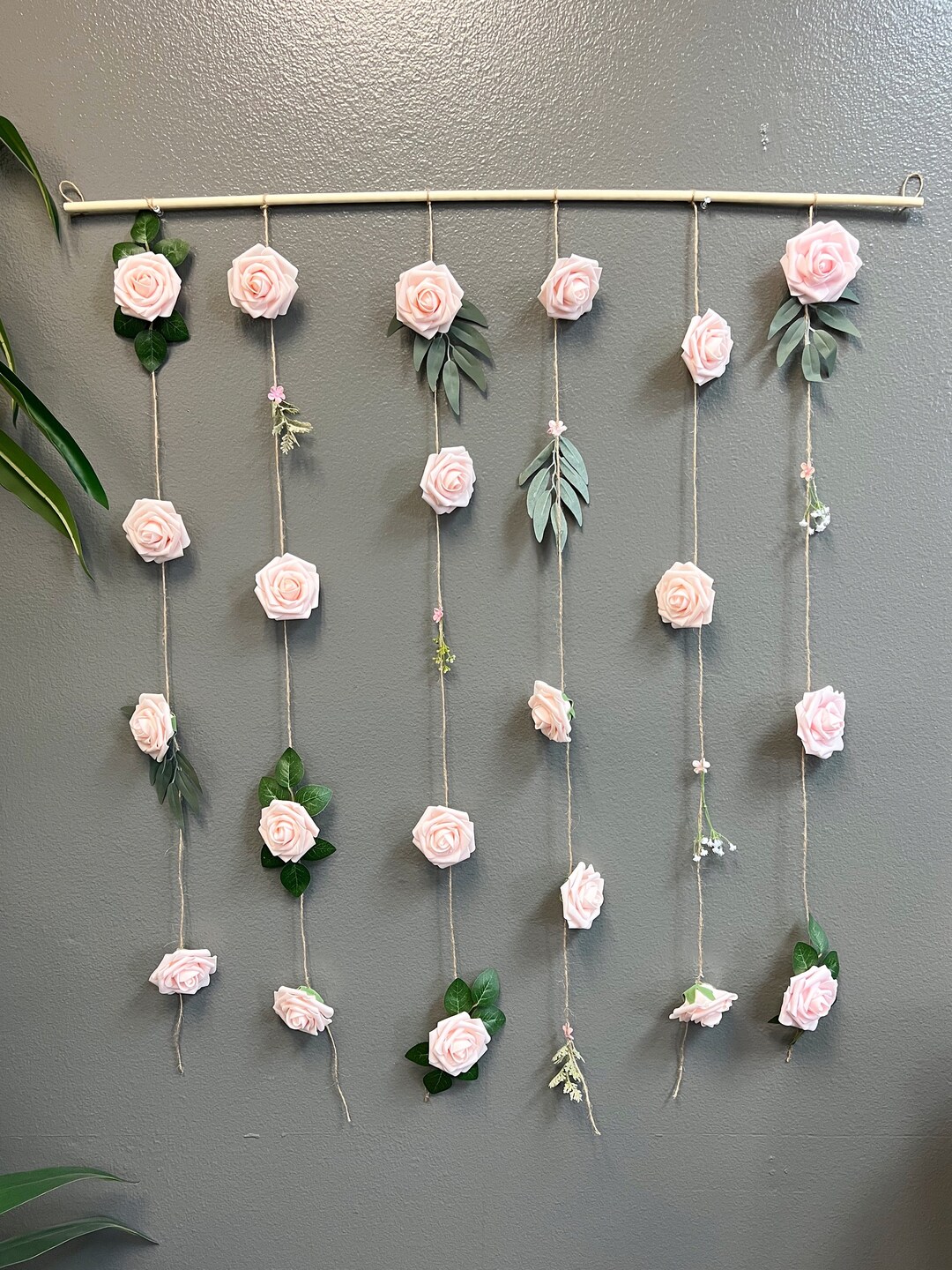 Flower Garland Wall Decor Hanging Flower Backdrop Wedding Etsy