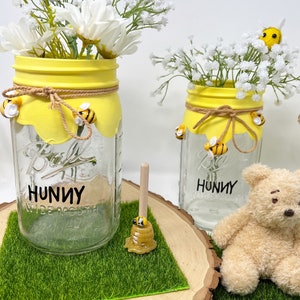 Winnie the Pooh Hunny Pots Centerpieces Party Favors for Birthdays, Baby Showers, Mason Jar Centerpieces