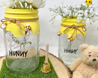 Winnie the Pooh Hunny Pots Centerpieces Party Favors for Birthdays, Baby Showers, Mason Jar Centerpieces