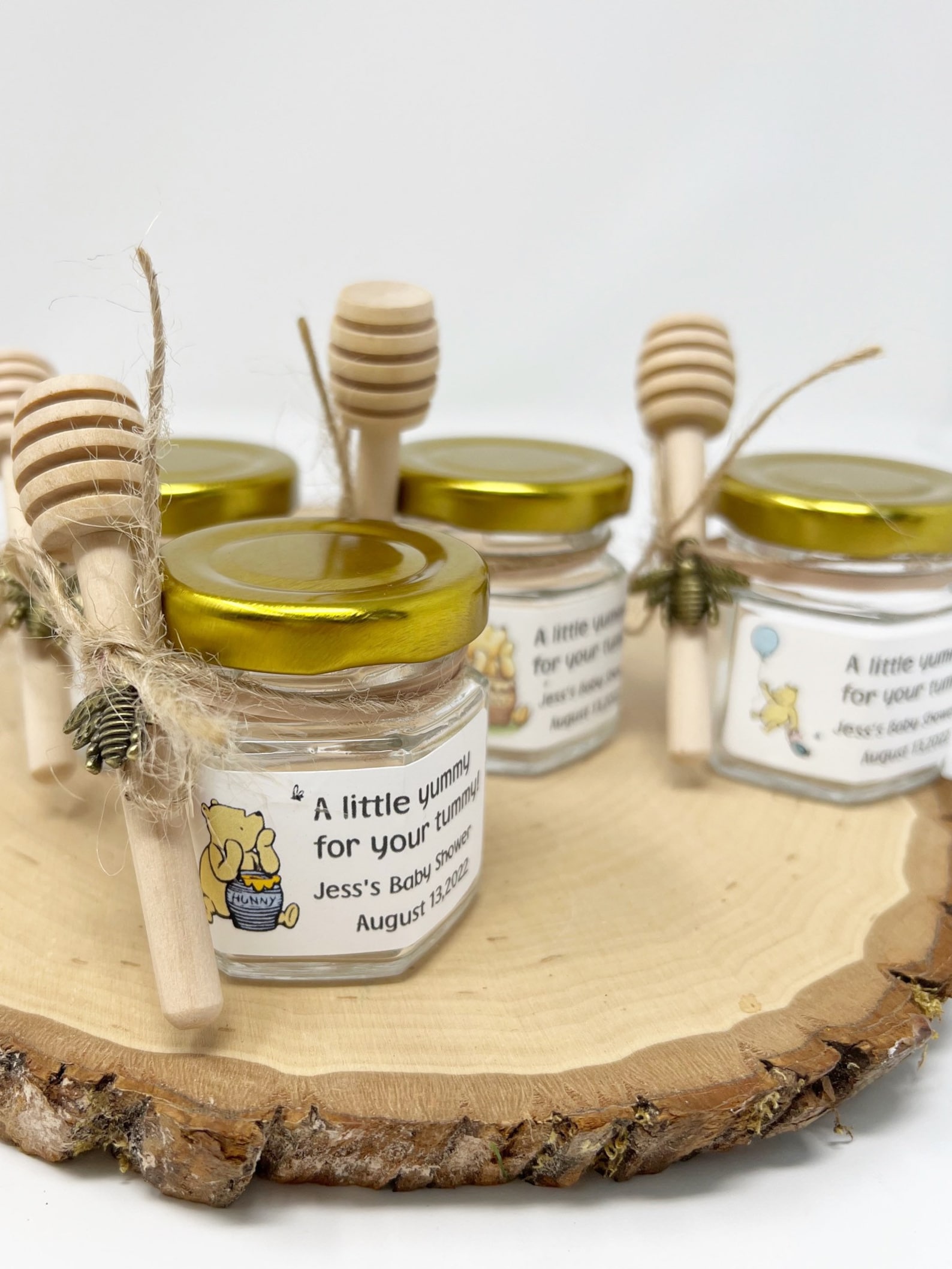 Winnie the Pooh Honey Jar Favors in 1.5oz Hexagon Jars Baby Etsy