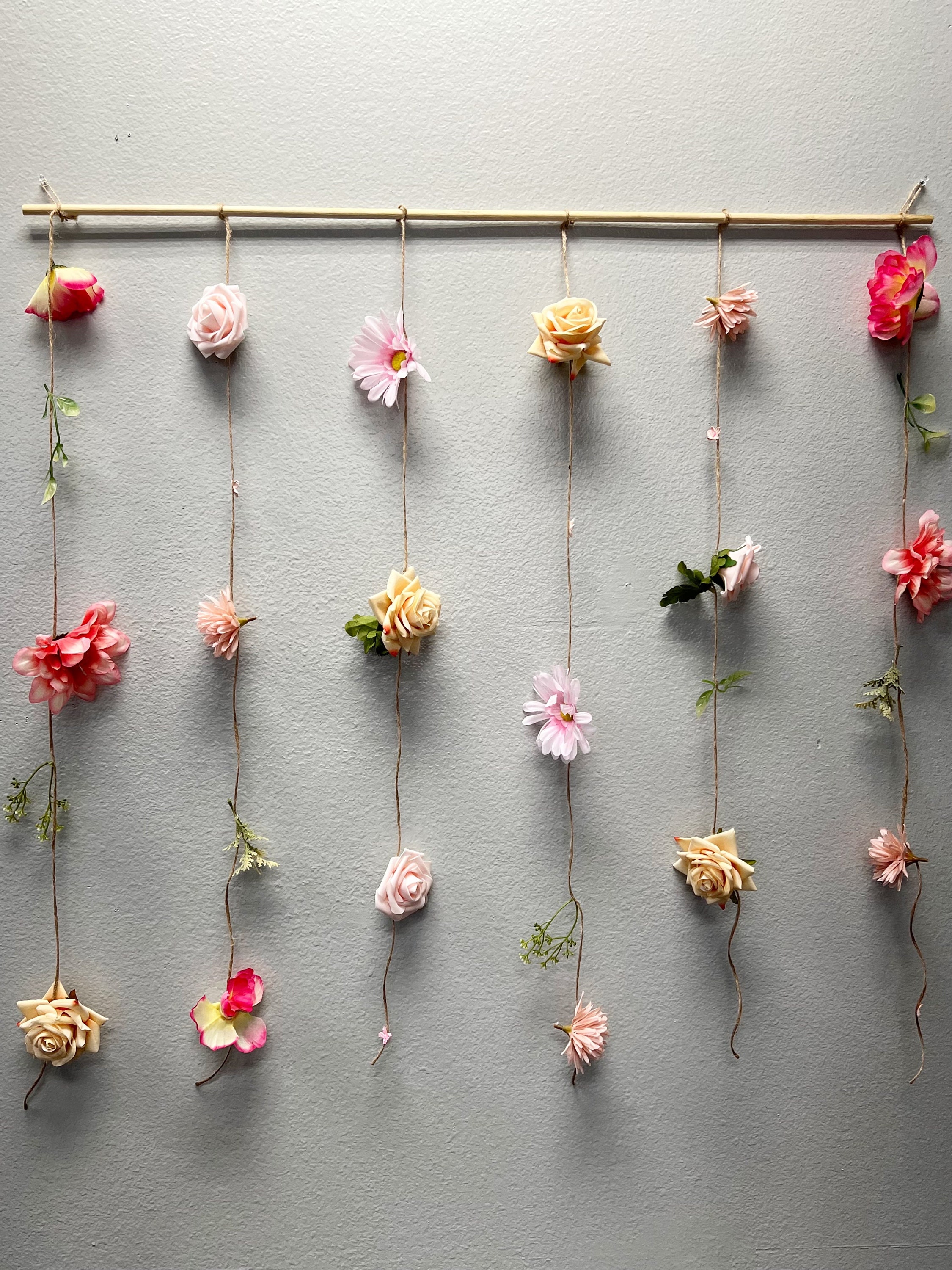 Flower Garland Wall Decor, Hanging Flower Backdrop, Wedding Flower