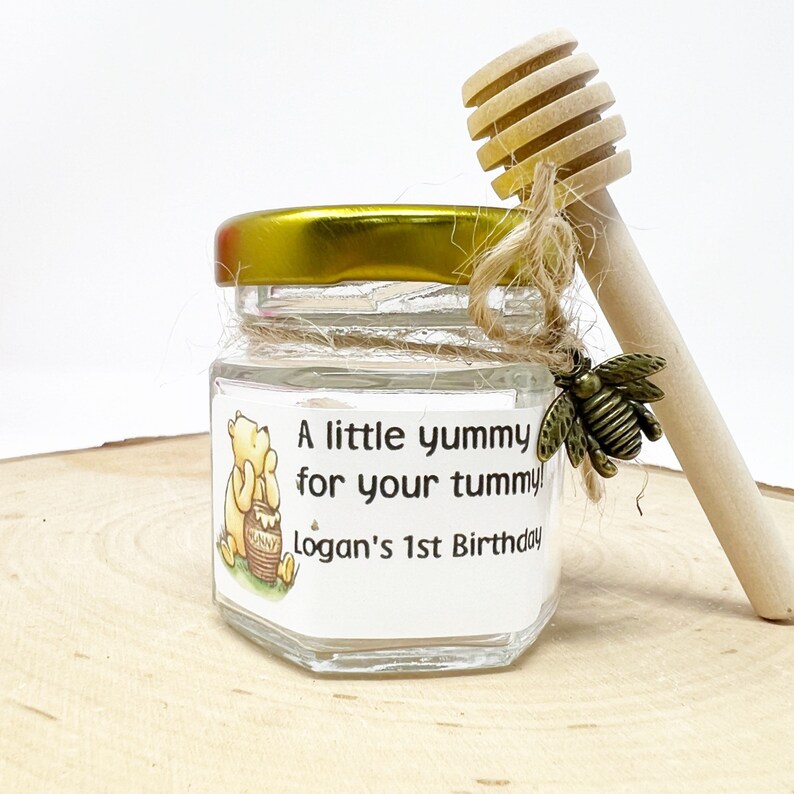 Winnie the Pooh Honey Jar Favors in 1.5oz Hexagon Jars Baby Etsy