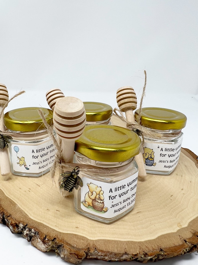 Winnie the Pooh Honey Jar Favors in 1.5oz Hexagon Jars Baby Etsy