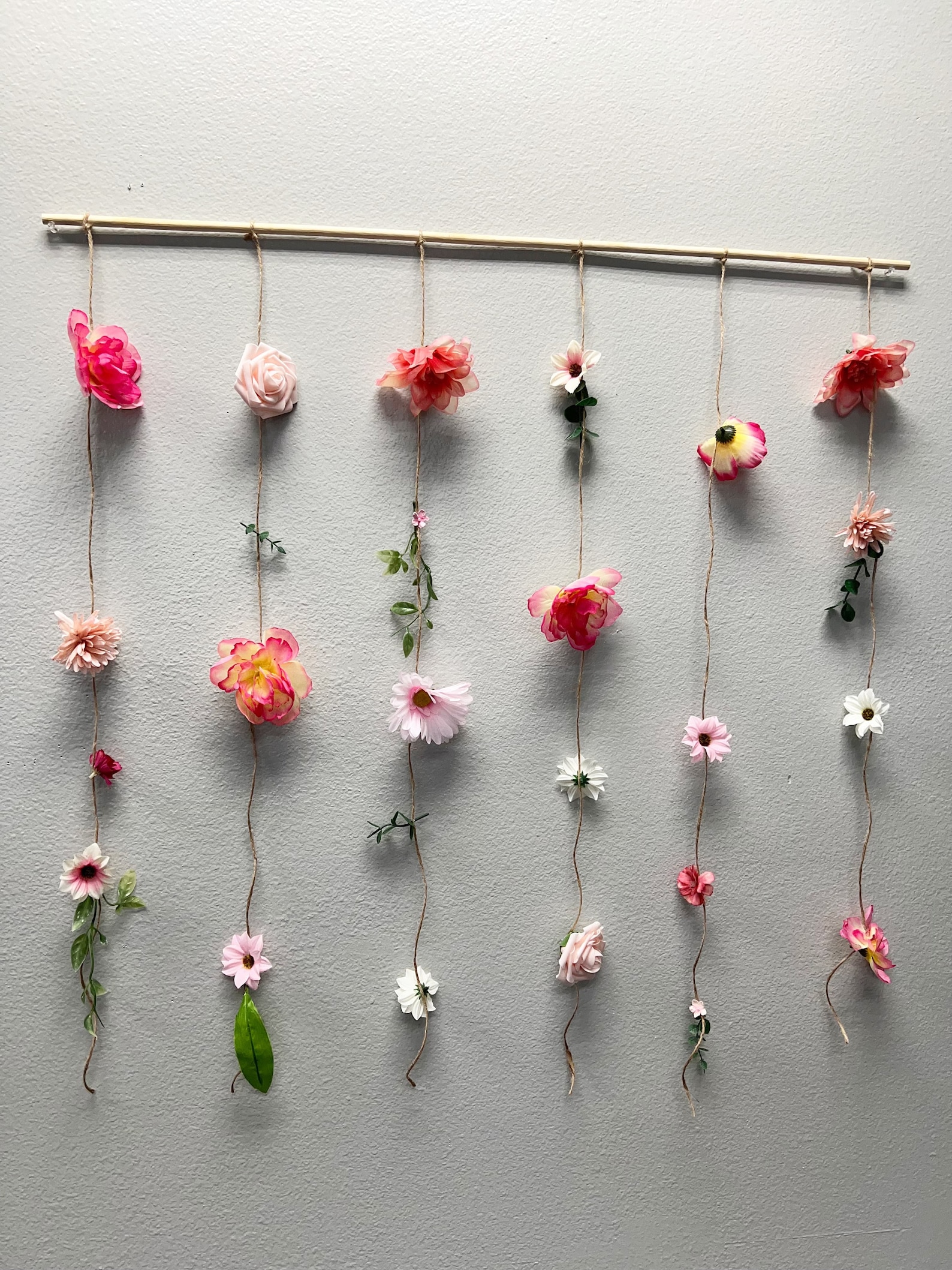 Flower Garland Wall Decor, Hanging Flower Backdrop, Wedding Flower