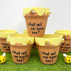 Winnie the Pooh Terra Cotta Hunny Pots Centerpieces Party Favors for Birthdays, Baby Showers, Honey Painted Clay Pots , Honey Bee Pots