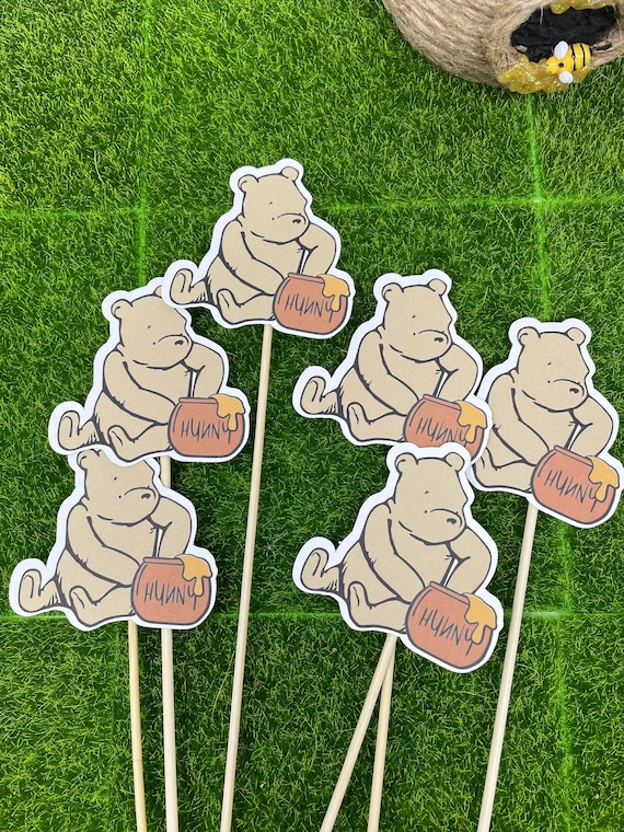 Buy Winnie the Pooh Cake Toppers , Classic Pooh Centerpiece Toppers , Hunny  Pot Centerpiece Sticks Online in India 