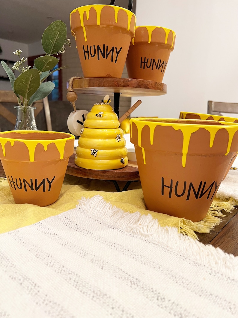 Winnie the Pooh Hunny Pot Centerpieces Winnie the Pooh Baby Shower Etsy
