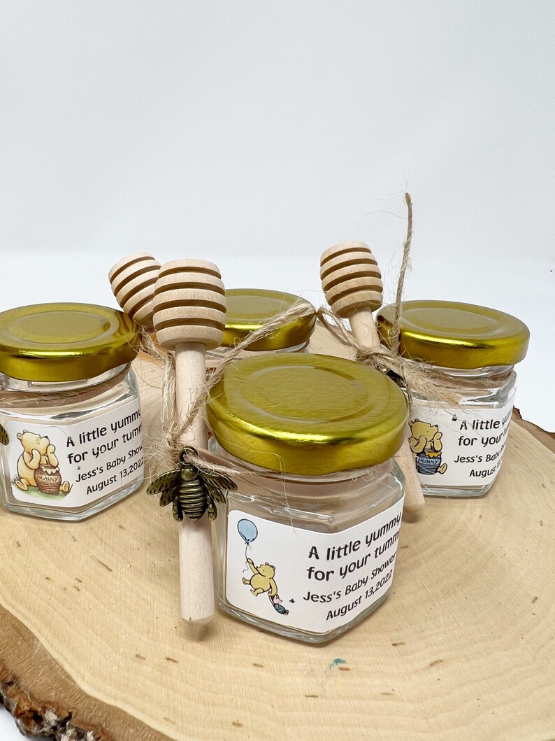 Winnie the Pooh Honey Jar Favors in 1.5oz Hexagon Jars Baby Etsy