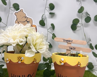 Winnie the Pooh Terra Cotta Hunny Pots Centerpieces Party Favors for  Birthdays, Baby Showers, Candy Table Centerpieces 