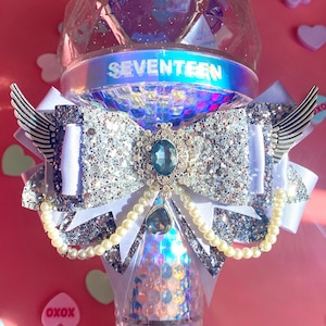 Silver and Grey lightstick Bow - Custom made