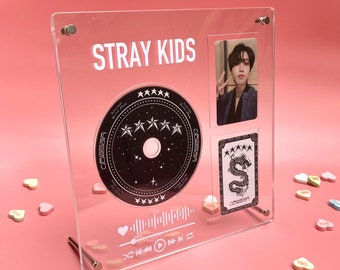 Custom KPOP CD Acrylic display stand with 2 photocard slots